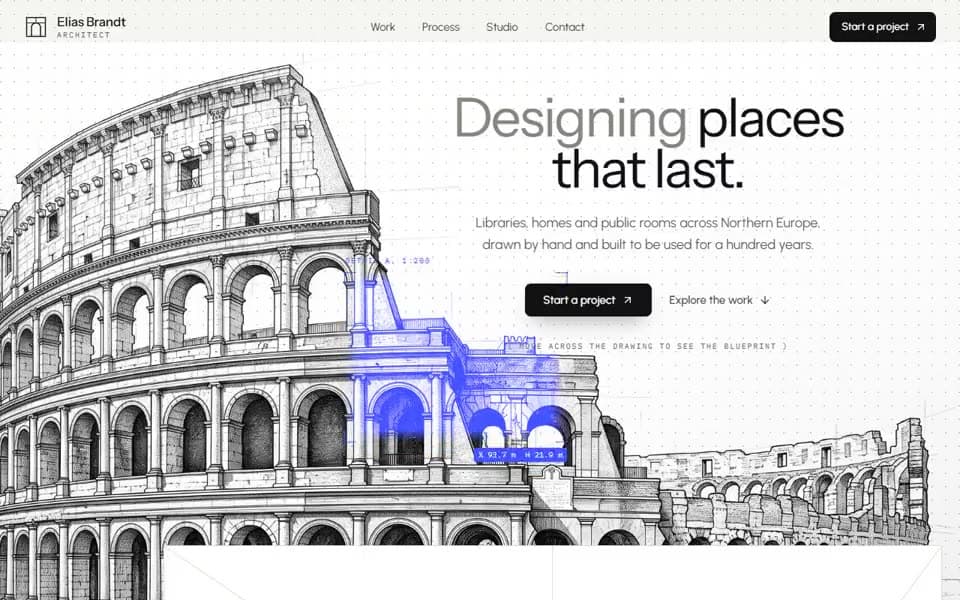 Architect Portfolio homepage preview