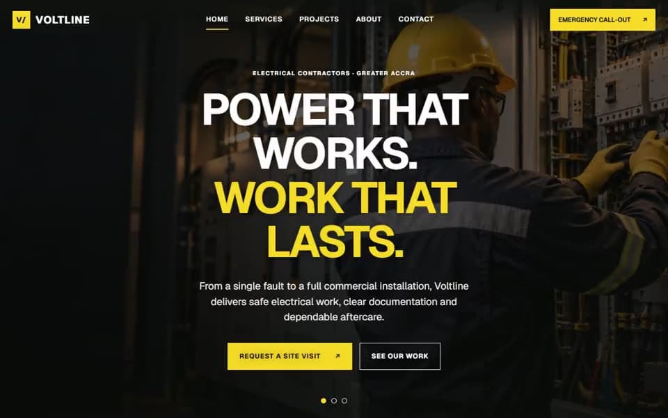 Electrical Contractor website template preview