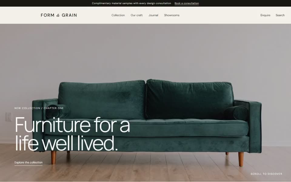 Furniture Maker website template preview