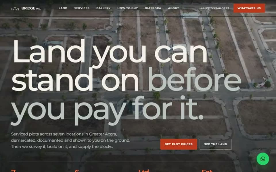 Land & Construction Company website template preview