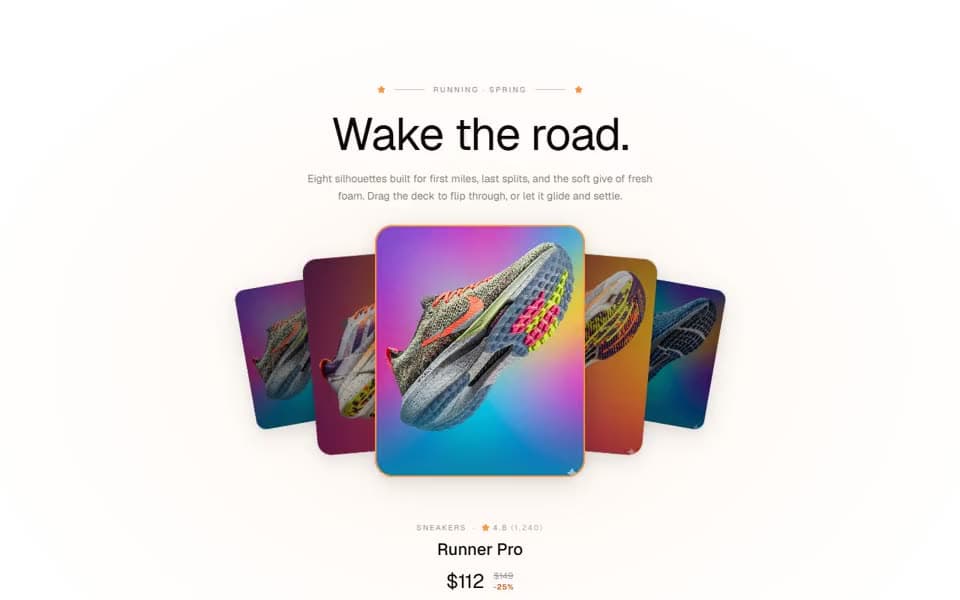 Product Fan-Stack Carousel homepage preview