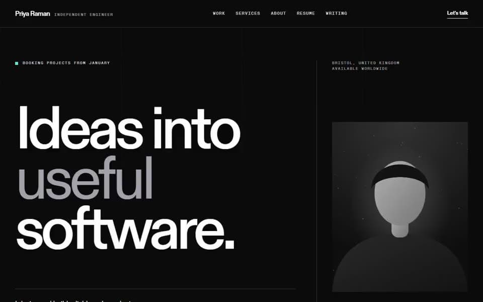 Software Developer Portfolio website template preview