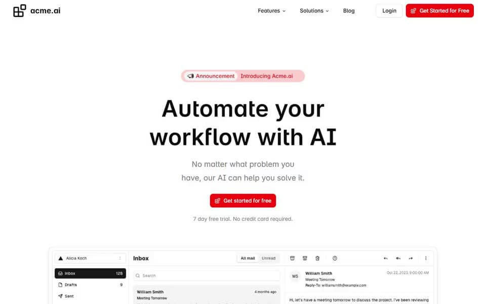 AI SaaS Landing Page and Blog homepage preview