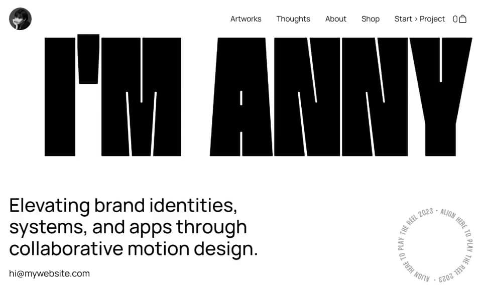 Brand & Motion Designer homepage preview