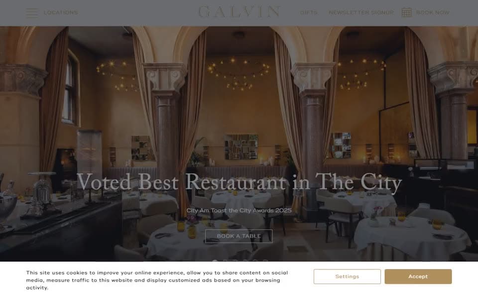 Fine Dining Restaurant Group homepage preview