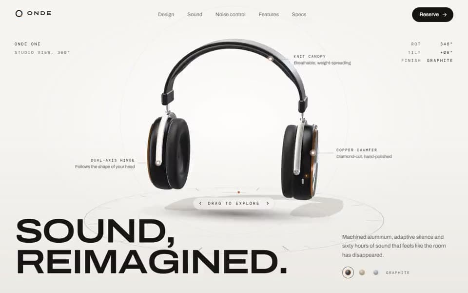 Headphone Product Launch homepage preview