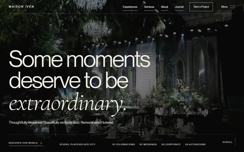 Luxury Event Production homepage preview