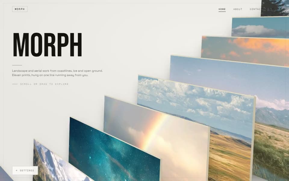 Photography Portfolio homepage preview